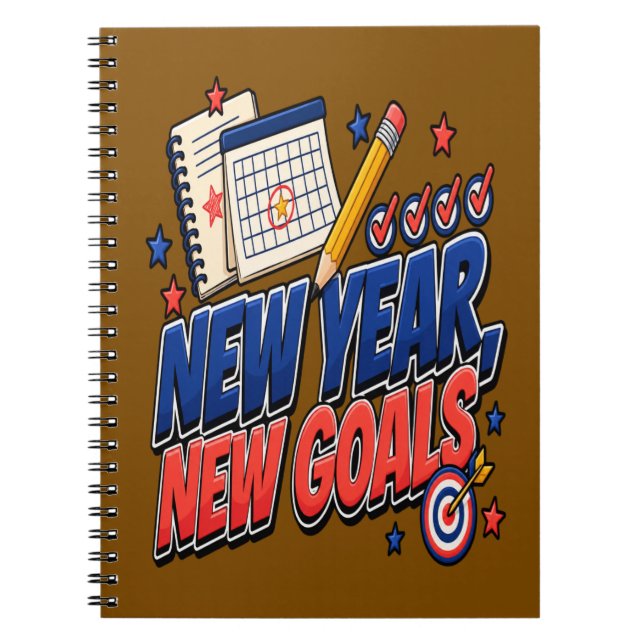 Cuaderno Año nuevo, nuevos objetivos (Frente)