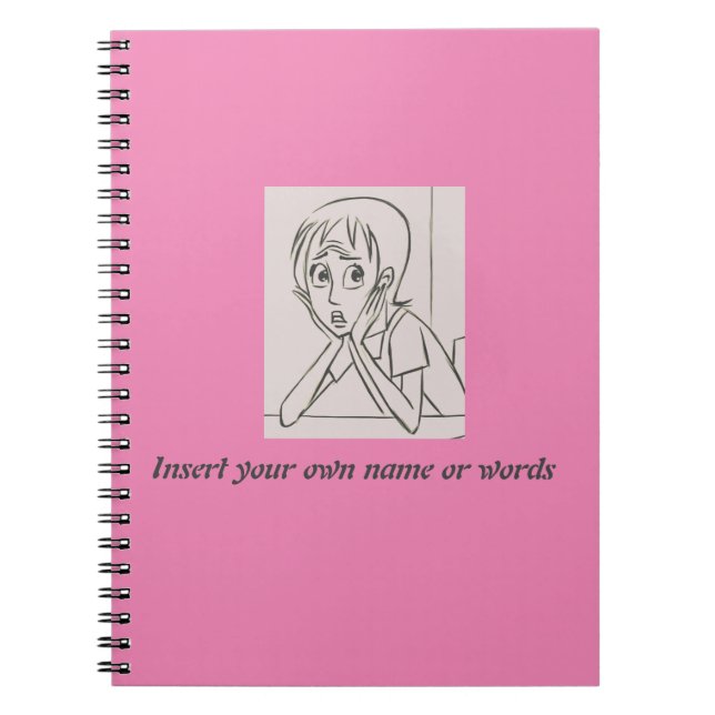 Cuaderno Ansiedad Estrés Mujer diseño personalizado rosa (Frente)
