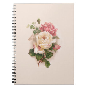 Cuaderno Antaño Roses Blancos/Rosa-Bordes