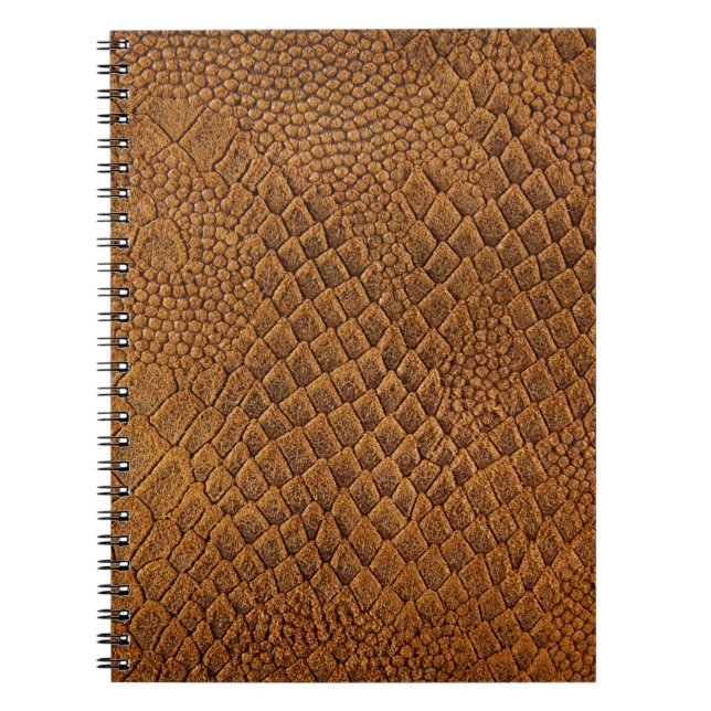 Cuaderno ante con hermoso patrón, serpiente, textura, (Frente)