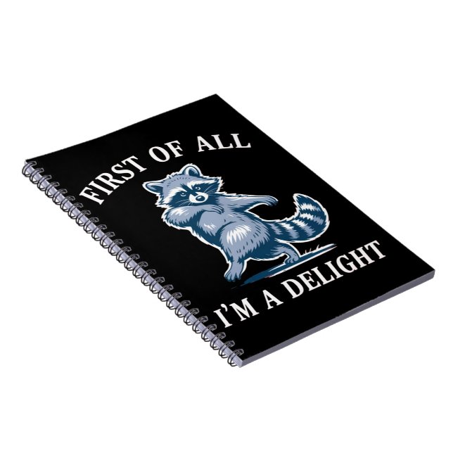 Cuaderno Ante todo soy un delicioso mapache divertido sarcá (Lado Derecho)