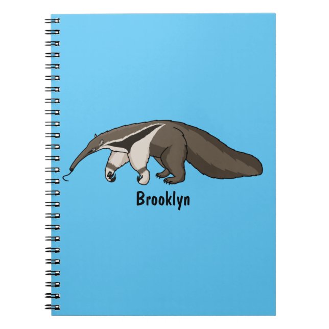 Cuaderno Anteater feliz personalizado ilustracion (Frente)