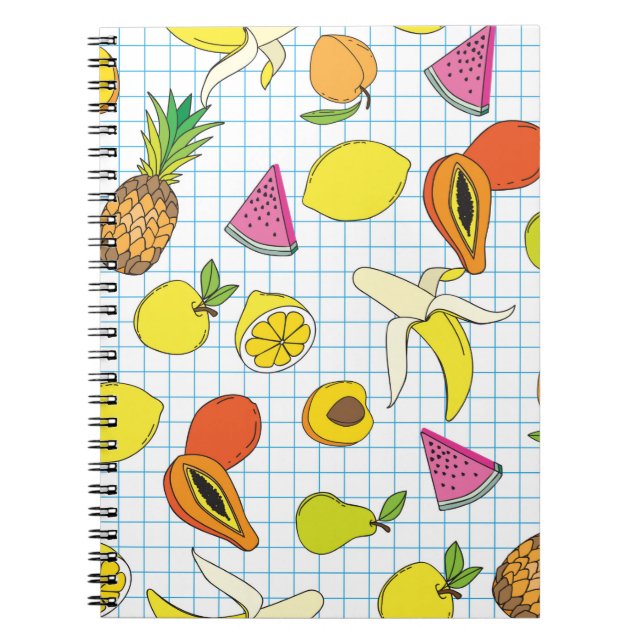 Cuaderno Antecedentes con frutas jugosas. Patata de fruta s (Frente)