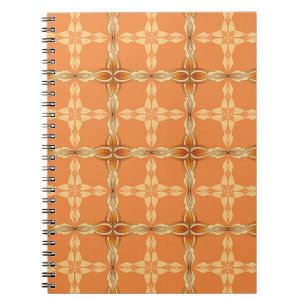 Cuaderno antecedentes de naranja con abstractabas de tribu 
