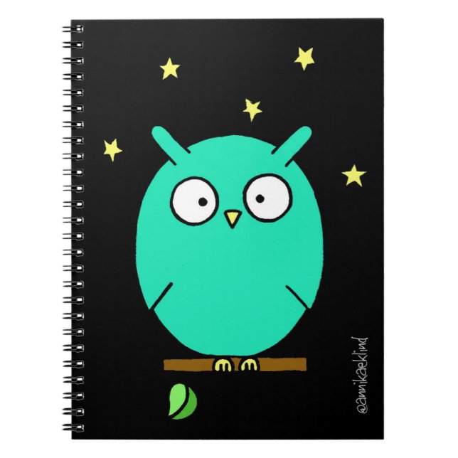 Cuaderno Anteckningsbok med nattuggla / Night Owl Notebook (Frente)
