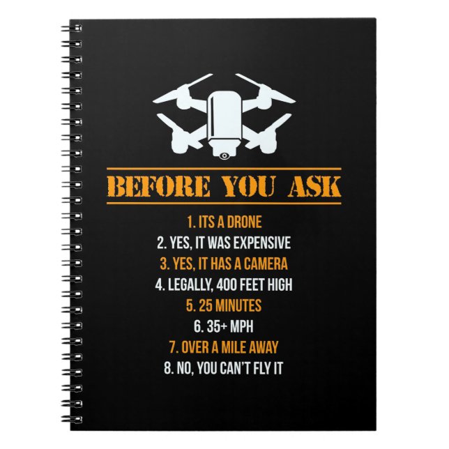 Cuaderno Antes De Preguntar Al Piloto De Drones (Frente)