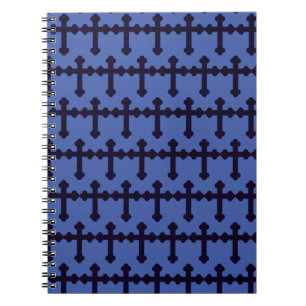 Cuaderno Antigua cruz cristiana púrpura