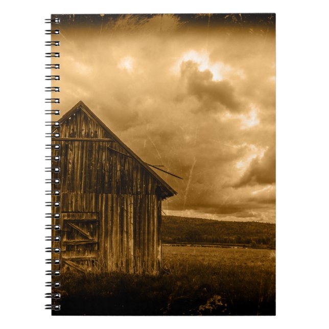Cuaderno antigua granja de campo rústica occidental (Frente)