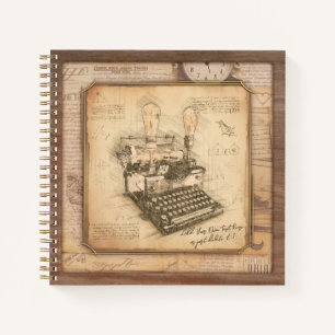 Cuaderno Antigua máquina de escribir. Regalo de autor/escri