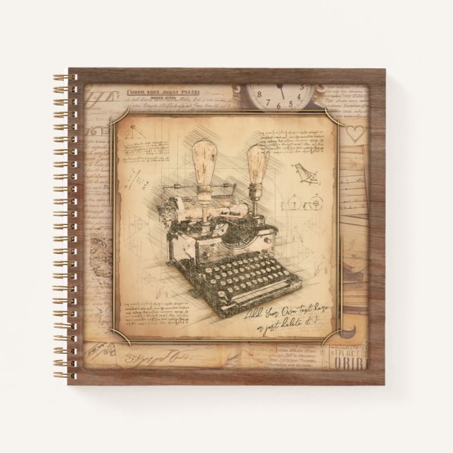 Cuaderno Antigua máquina de escribir. Regalo de autor/escri (Anverso)