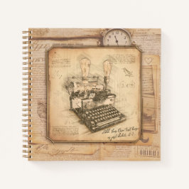 Cuaderno Antigua máquina de escribir. Regalo de autor/escri