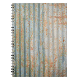 Cuaderno Antigua pared de acero oxidado. Vieja textura de p