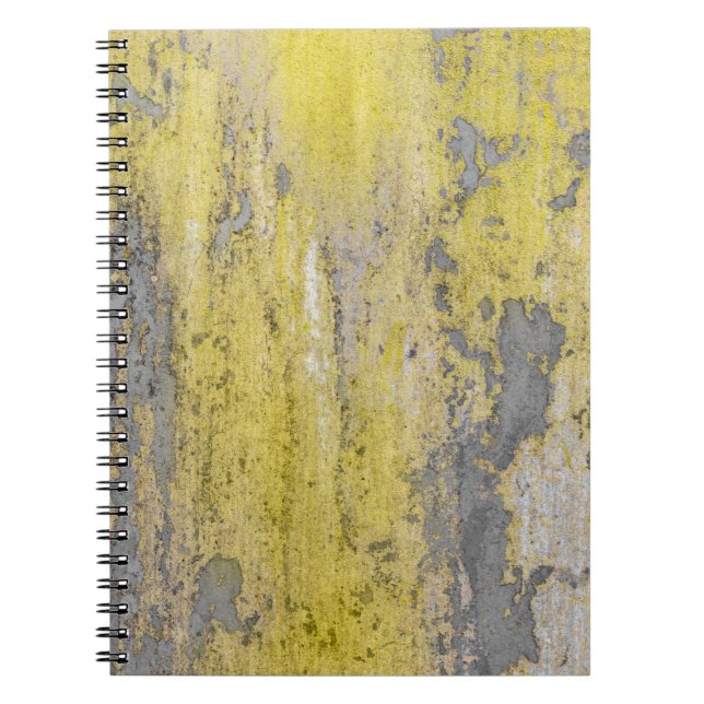 Cuaderno Antigua pared de hormigón gris con pintura amarill (Frente)