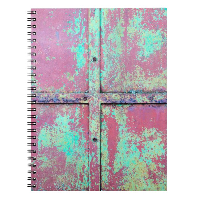 Cuaderno Antigua pared pintada de verde con textura oxidada (Frente)