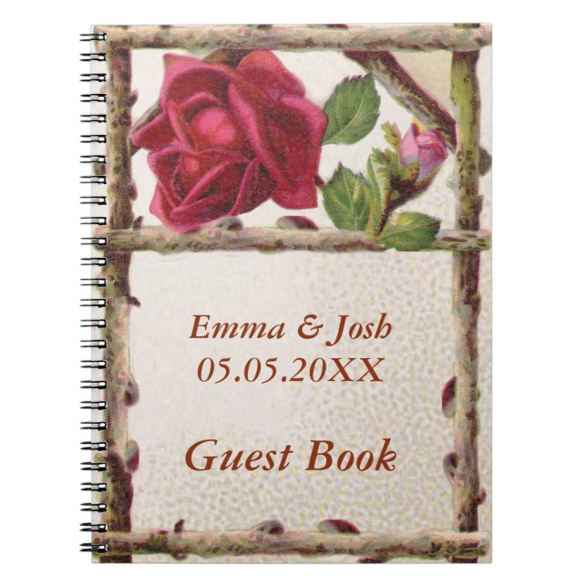 Cuaderno Antigüedad victoriana antigua rosa rústica (Frente)