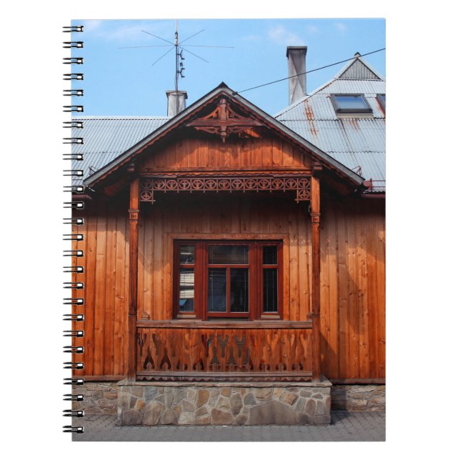 Cuaderno Antiguo alojamiento de casa tradicional de madera, (Frente)