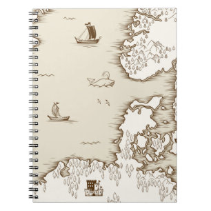 Cuaderno Antiguo mapa del Mar del Norte, Gran Bretaña y Esc