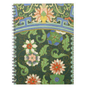 Cuaderno Antiguo patrón chino de cloisonné: jade verde