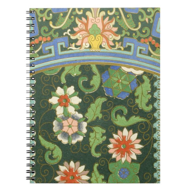Cuaderno Antiguo patrón chino de cloisonné: jade verde (Frente)