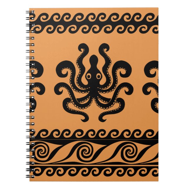 Cuaderno Antiguo pulpo griego, patrón de onda (Frente)