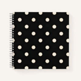 Cuaderno Antiguos puntos de Polka Blanco en negro