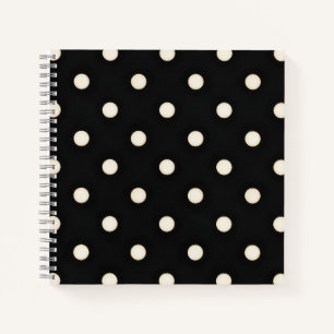 Cuaderno Antiguos puntos de Polka Blanco en negro