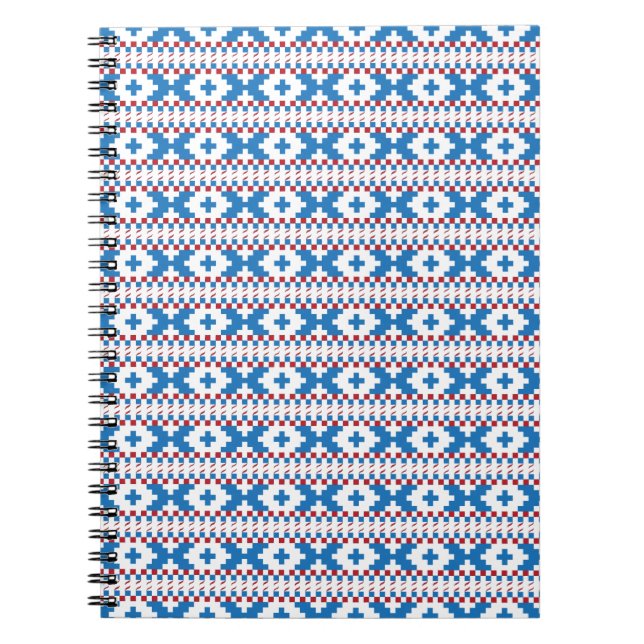 Cuaderno Antiguos signos letones azul, rojo, blanco (Frente)