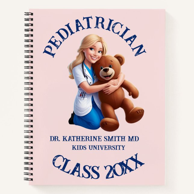 Cuaderno antistress pediatrician teddy bear kids university (Anverso)
