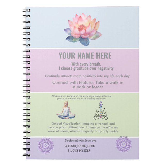 Cuaderno antistress relax yoga calm meditation positive  (Frente)