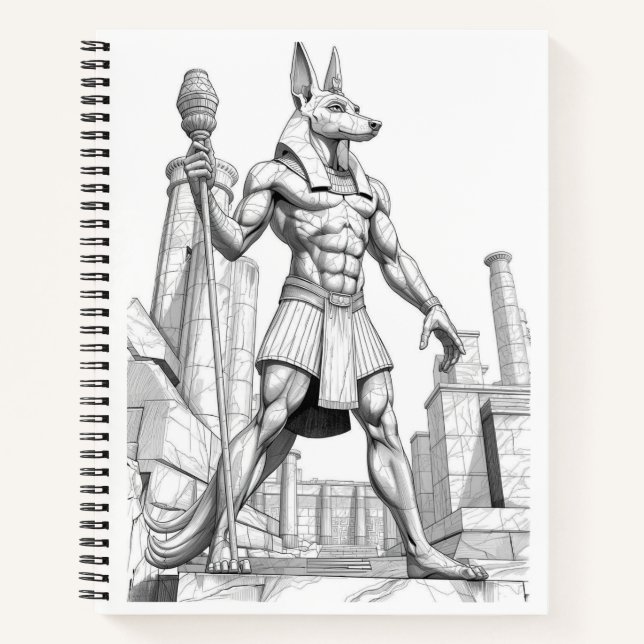 Cuaderno Anubis Egyptian God of the Dead Sketch Art Noteboo (Anverso)