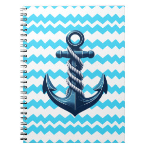 Cuaderno Anuncio azul con olas azules