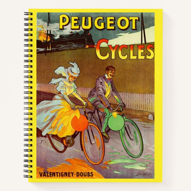 Cuaderno anuncio de bicicletas Peugeot de 1900 (Anverso)