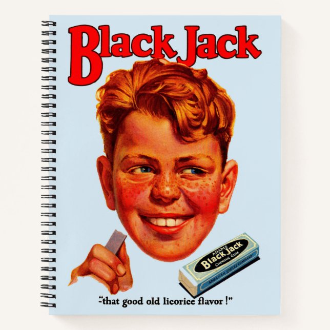 Cuaderno Anuncio de chicle Black Jack de los años 20 (Anverso)