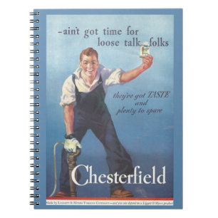 Cuaderno Anuncio de cigarrillos de Chesterfield de época