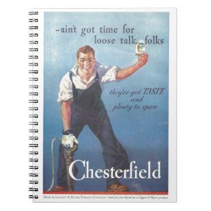 Cuaderno Anuncio de cigarrillos de Chesterfield de época