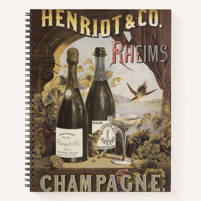 Cuaderno Anuncio de época para Henriot & Co. Rheims Champag (Anverso)