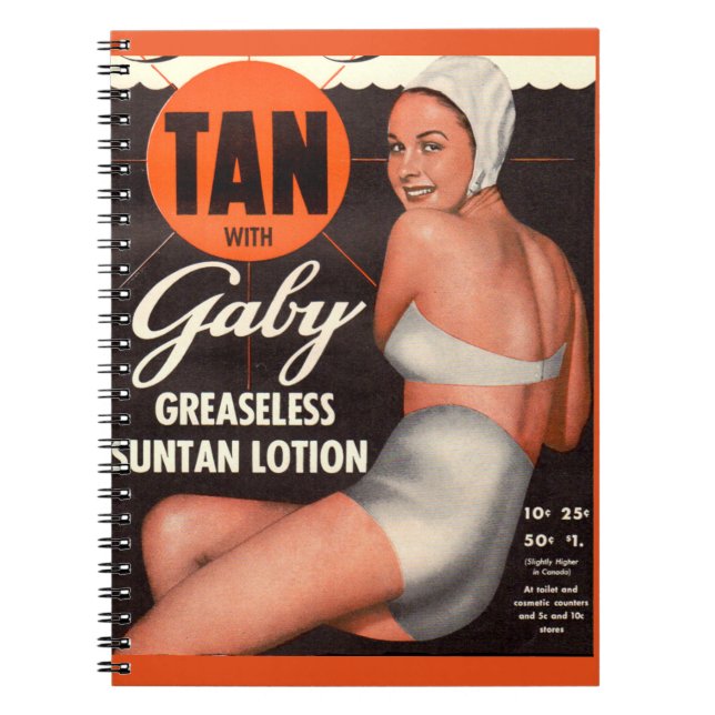 Cuaderno Anuncio de Gaby Suntan Lotion 1950 (Frente)