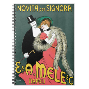 Cuaderno Anuncio de moda de estilo Art Nouveau italiano