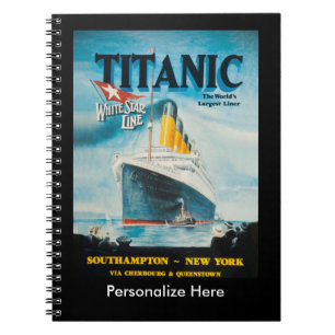 Cuaderno anuncio de viaje Titanic RMS