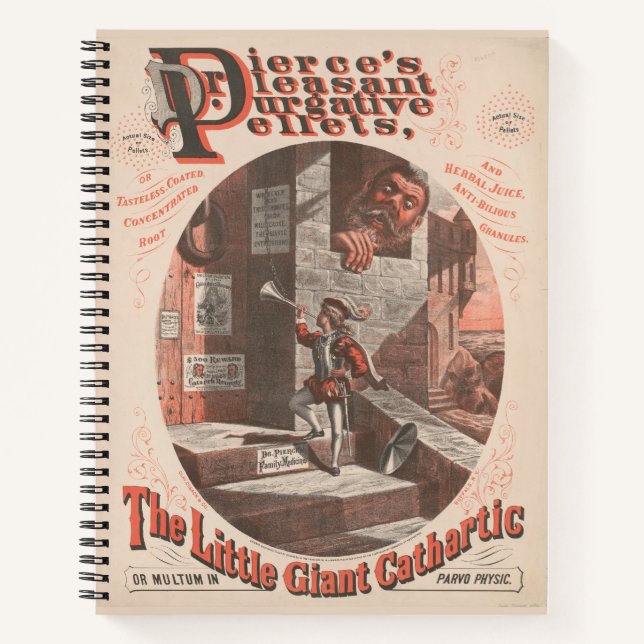 Cuaderno Anuncio vintage para los pigmentos quirúrgicos del (Anverso)