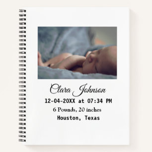 Cuaderno anuncios de nacimiento agregar fecha hora lugar fo