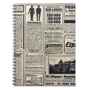 Cuaderno Anuncios de periódicos alemanes antiguos 1917