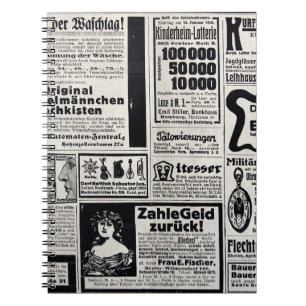 Cuaderno Anuncios típicos en alemán en una nueva Europa