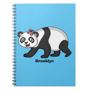Cuaderno Aoso panda alegre y lindo con personalizado de flo