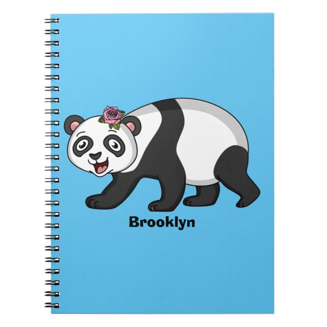 Cuaderno Aoso panda alegre y lindo con personalizado de flo (Frente)