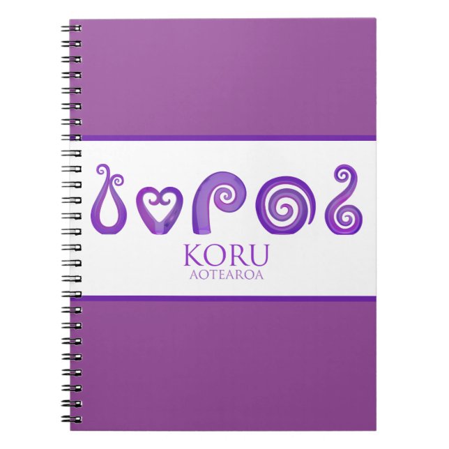 Cuaderno Aotearoa Nueva Zelanda Koru - púrpura (Frente)