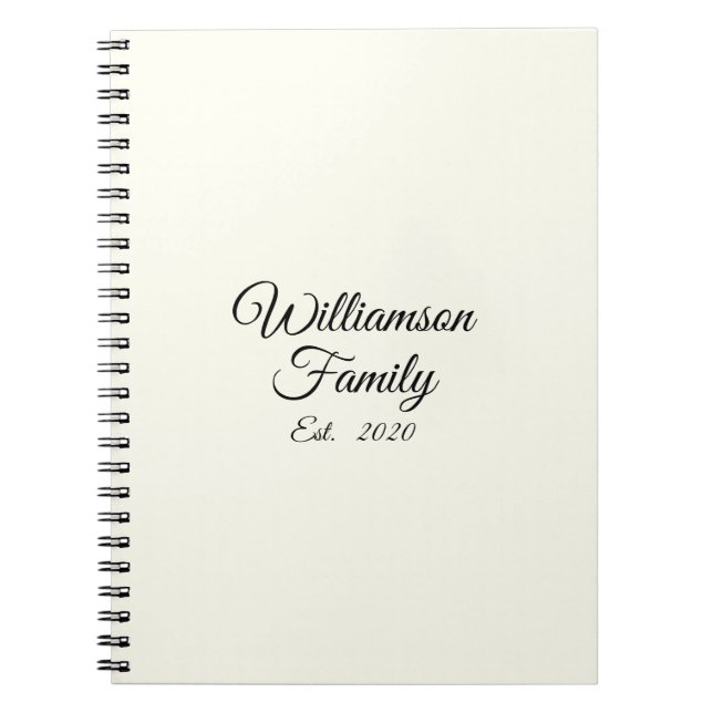 Cuaderno Apellido de la pareja personalizar, año, número Ma (Frente)