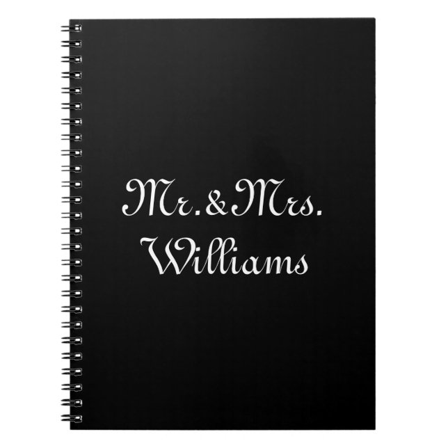 Cuaderno Apellido del personalizar Couple, Sr. y la Sra. Bl (Frente)
