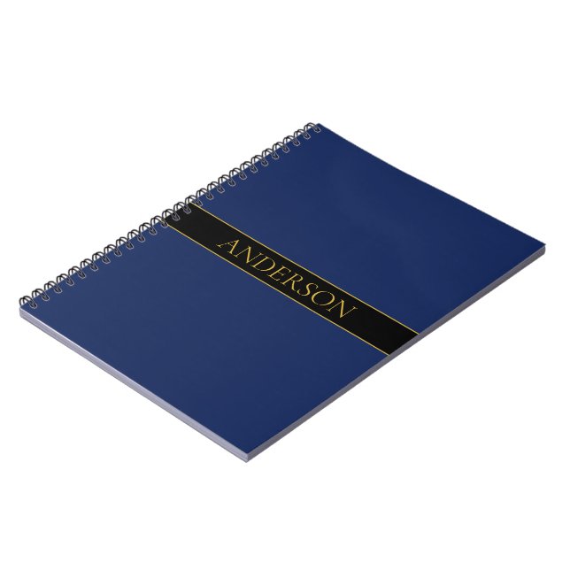 Cuaderno Apellido o empresa Navy Blue & Gold Name (Lado Izquierdo)