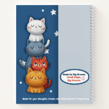 Cuaderno apilado de gato lindo | Diario espiral es